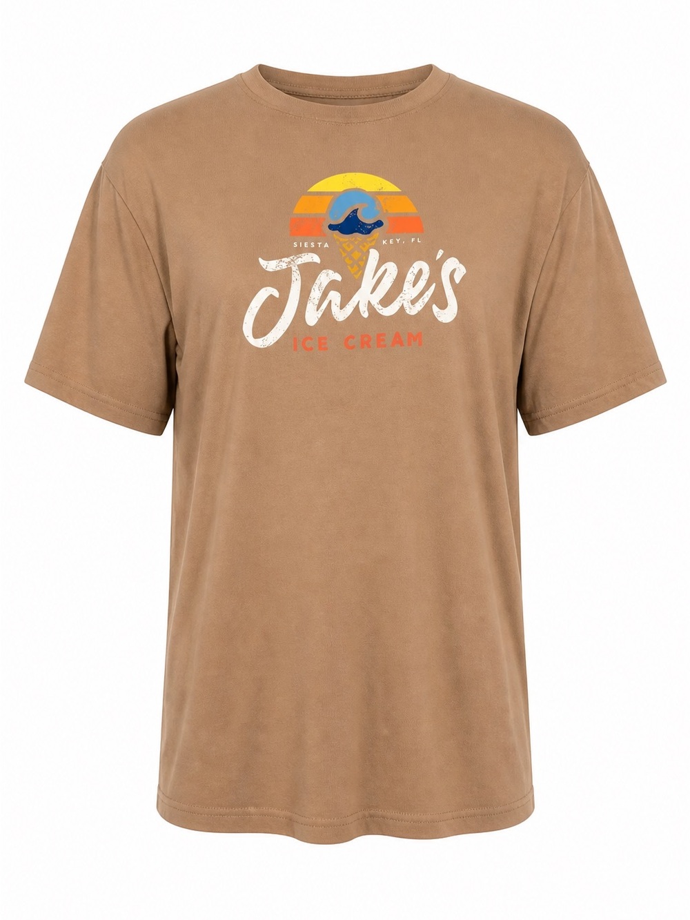 Retro Jake’s Ice Cream Crewneck T-Shirt - Brown Sz. M